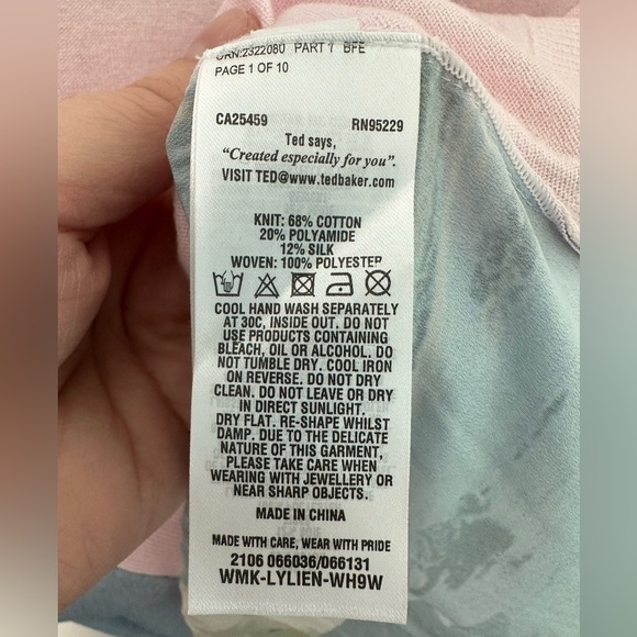 Ted Baker high designer top, size L to XL, NWT - Picture 7 of 7